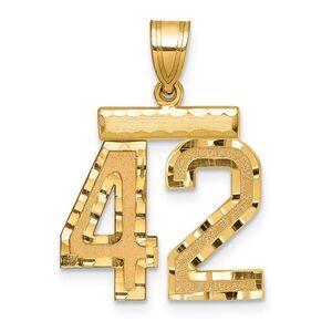 14K Yellow Gold, Varsity Collection, Medium D/C Pendant Number 42